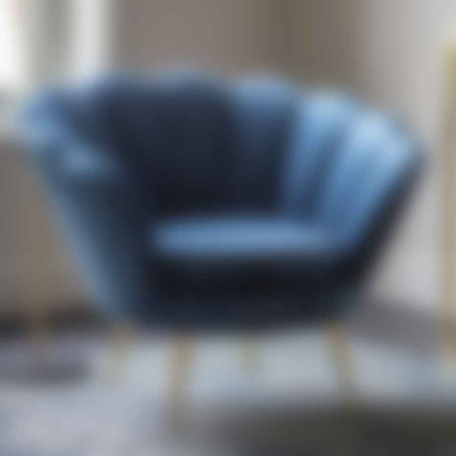 Gallery Direct Blue Velvet Oyster Chair
