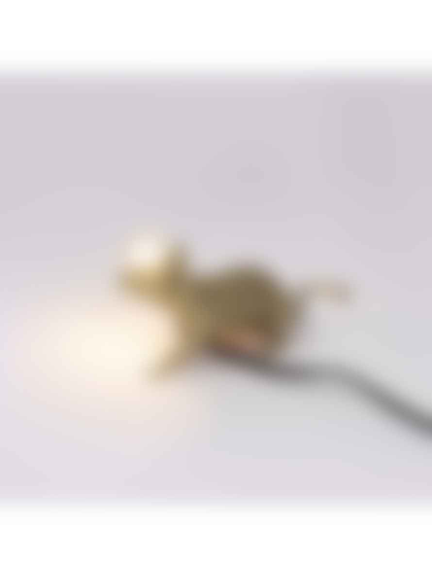 Seletti Gold Mouse Lamp Lop-Lying Down