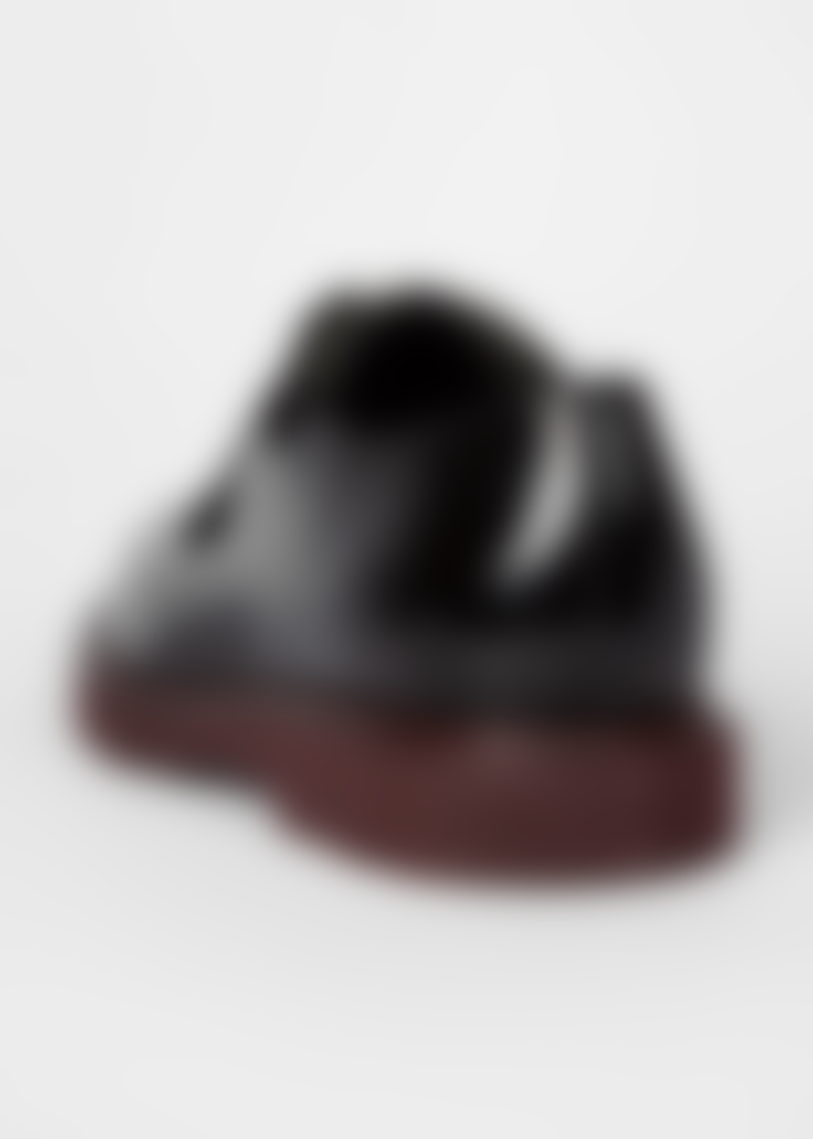 Paul Smith Black Leather 'Mac' Derby Shoes With Bordeaux Soles