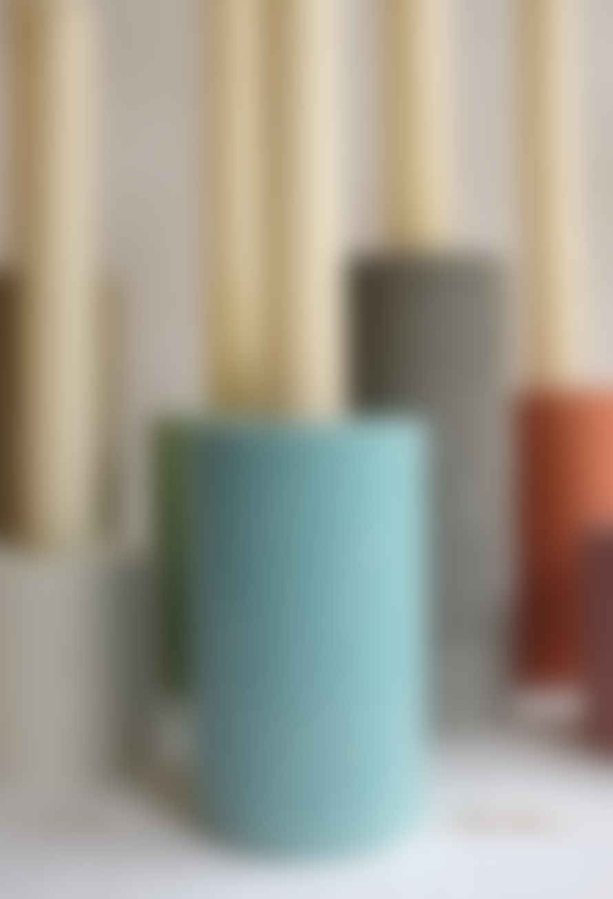 Squid Ink Studio Set of 7 Mixed Rainbow Column Concrete Candle Stick Holders
