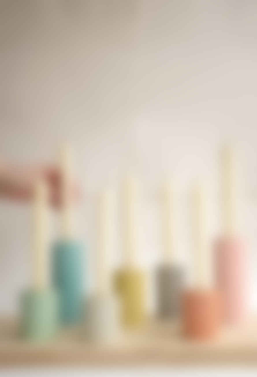 Squid Ink Studio Set of 7 Mixed Rainbow Column Concrete Candle Stick Holders
