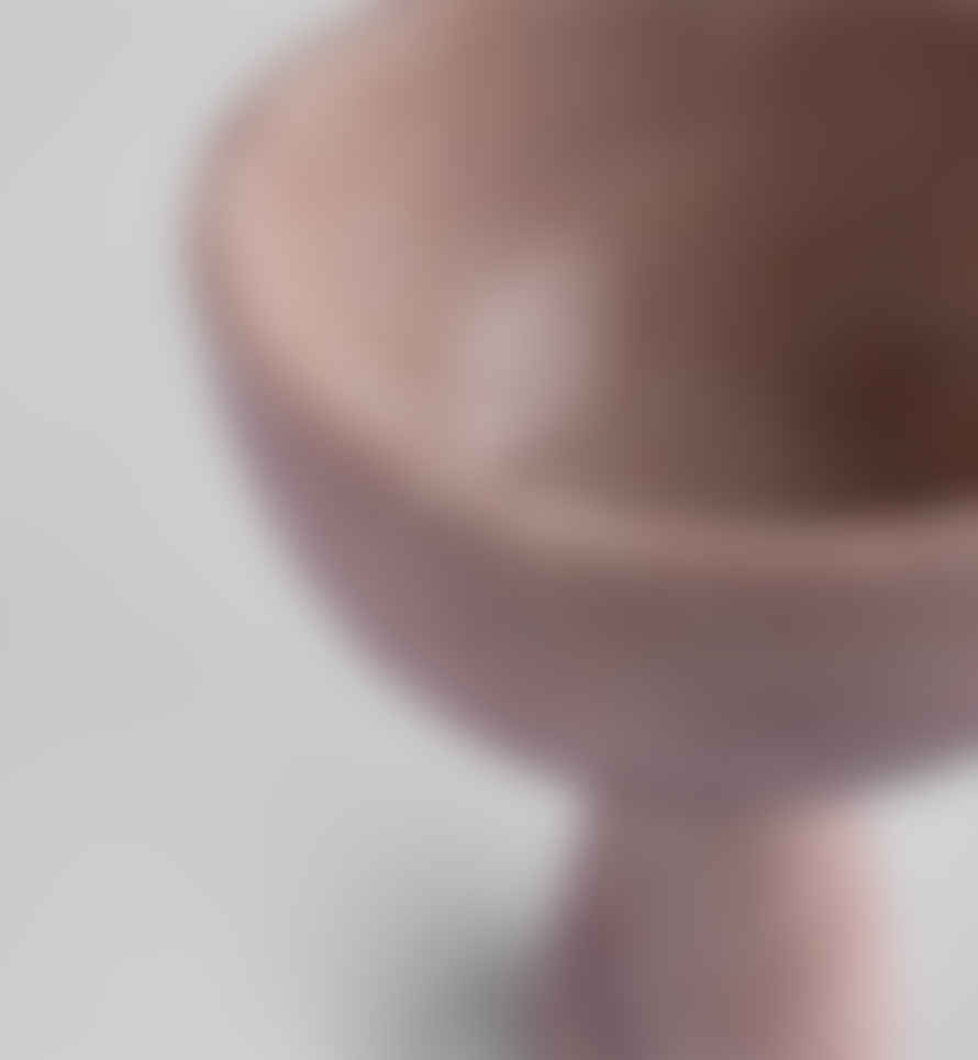 Kiwano Concept Large Pink Marble Pedestal Bowl