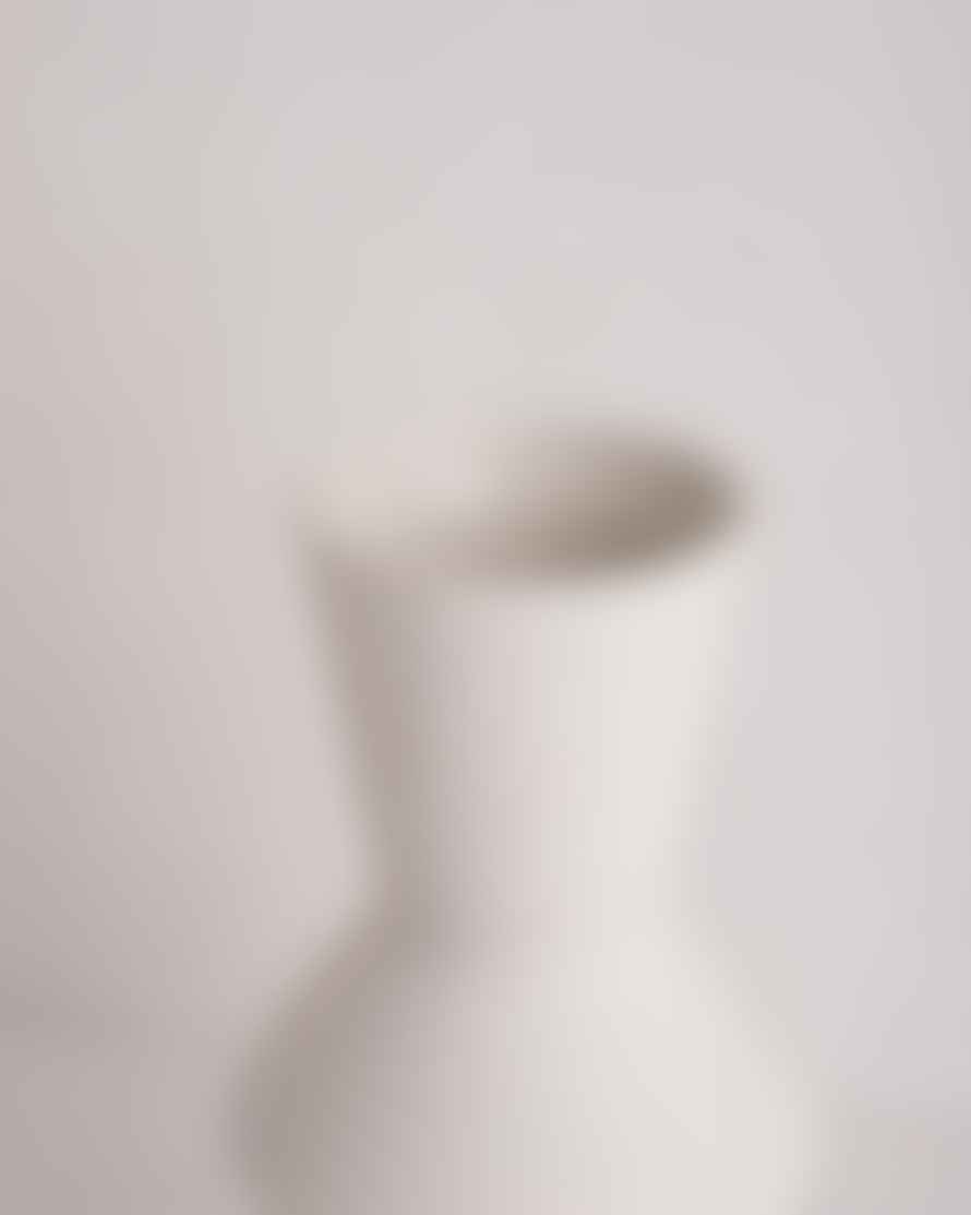 HKliving Large White Angular Speckled Clay Vase
