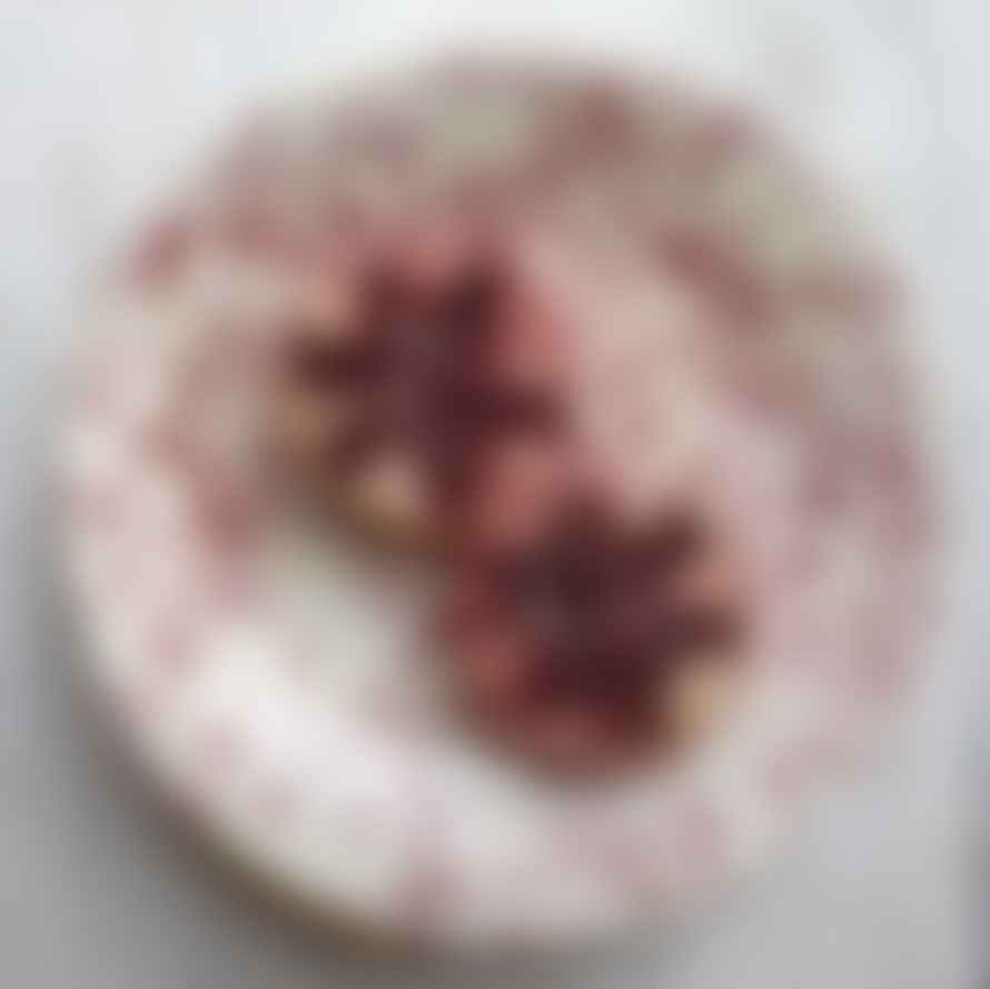 Hot Pottery Cranberry Ceramic Shallow Serving Bowl