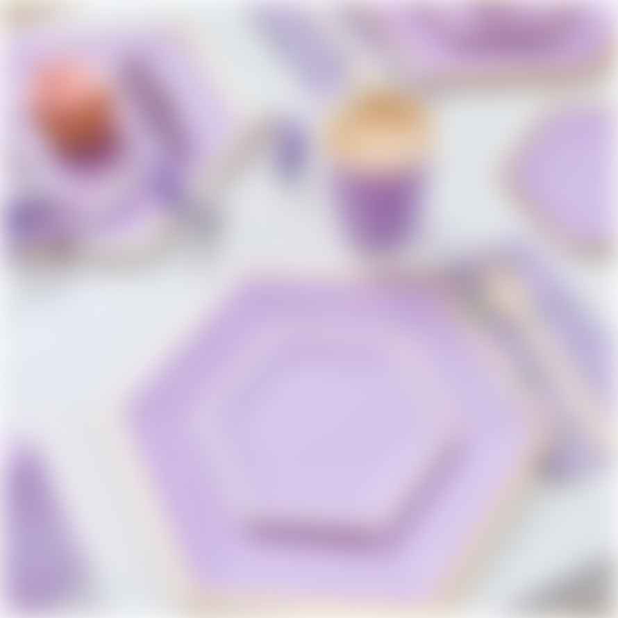 Rico Design Lilac Hexagon Small Party Plates