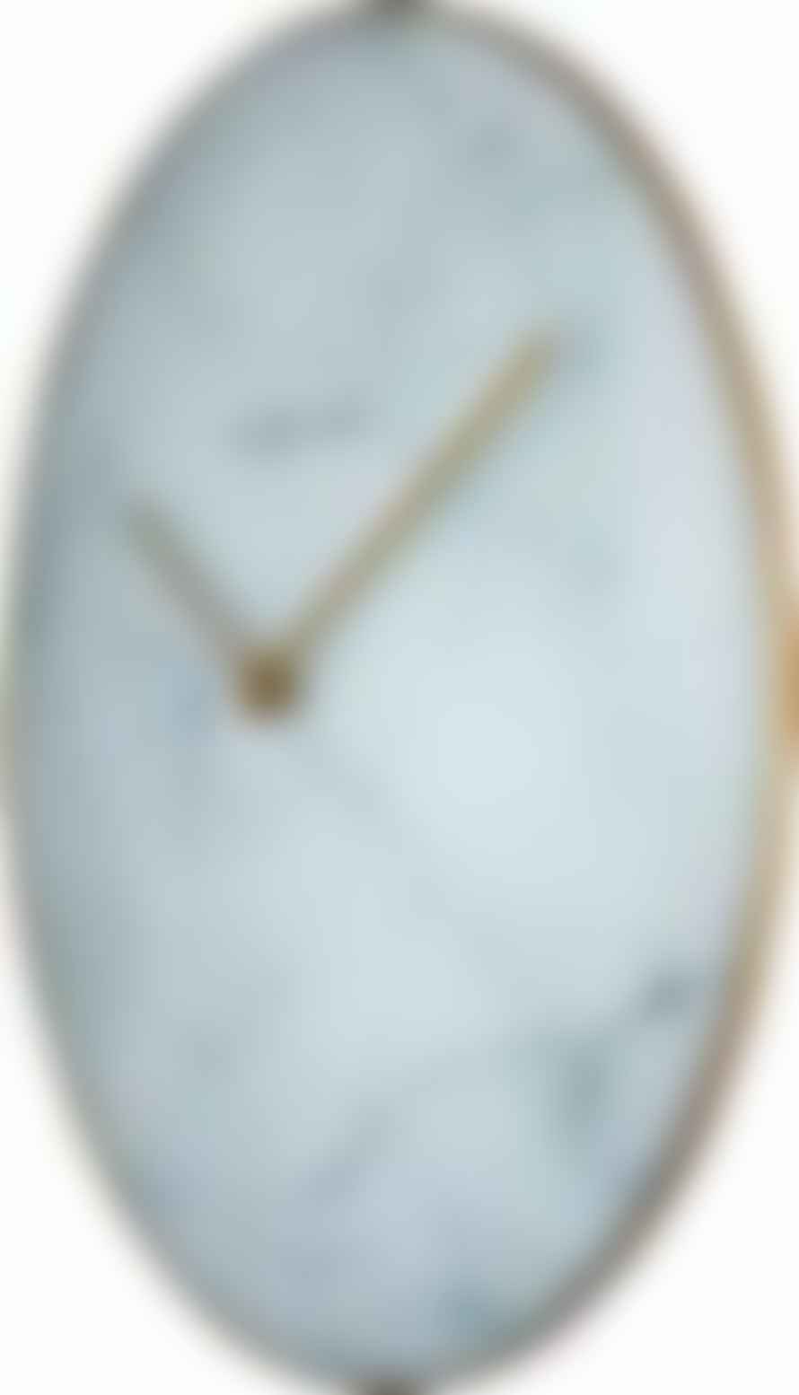 Nextime Marble White & Gold Wall Clock