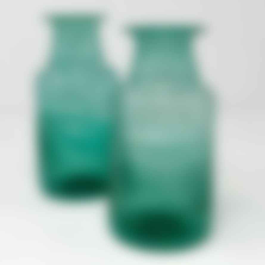 Grand Illusions Recycled Glass Vase (Teal & Ameythst) Set of 2