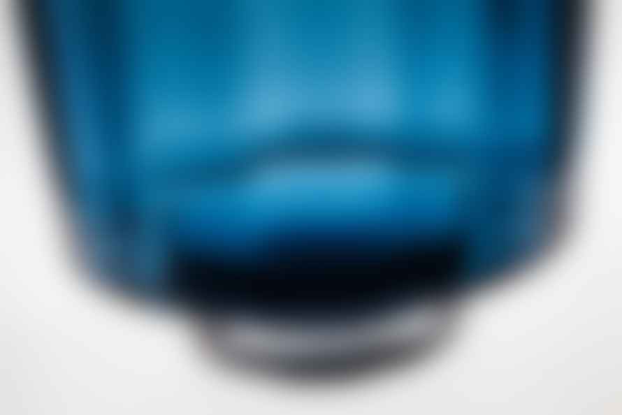 H. Skjalm P. Glass Vase "Laura", H23 x 18 cm - Blue