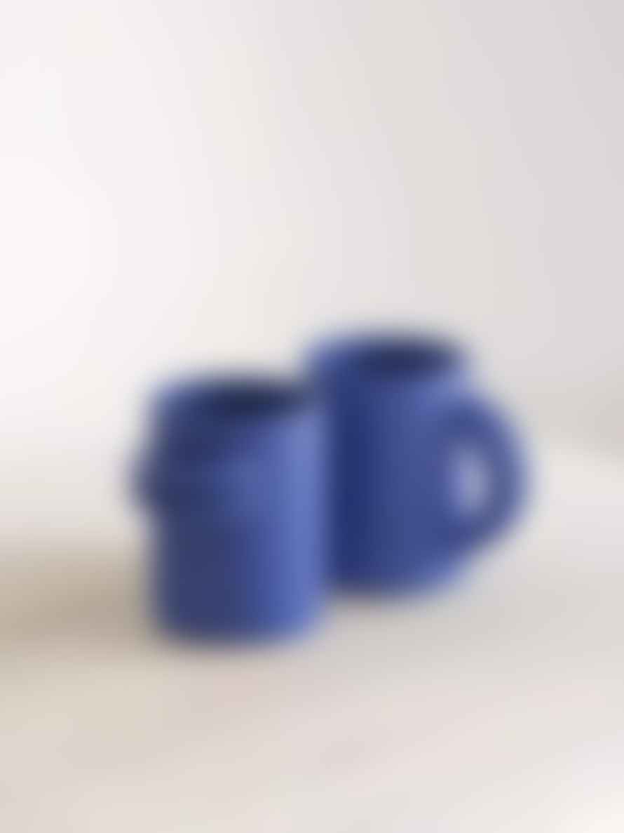 Ceramics by Laura Handmade Mug with Horizontal Handles Mediterranean Blue