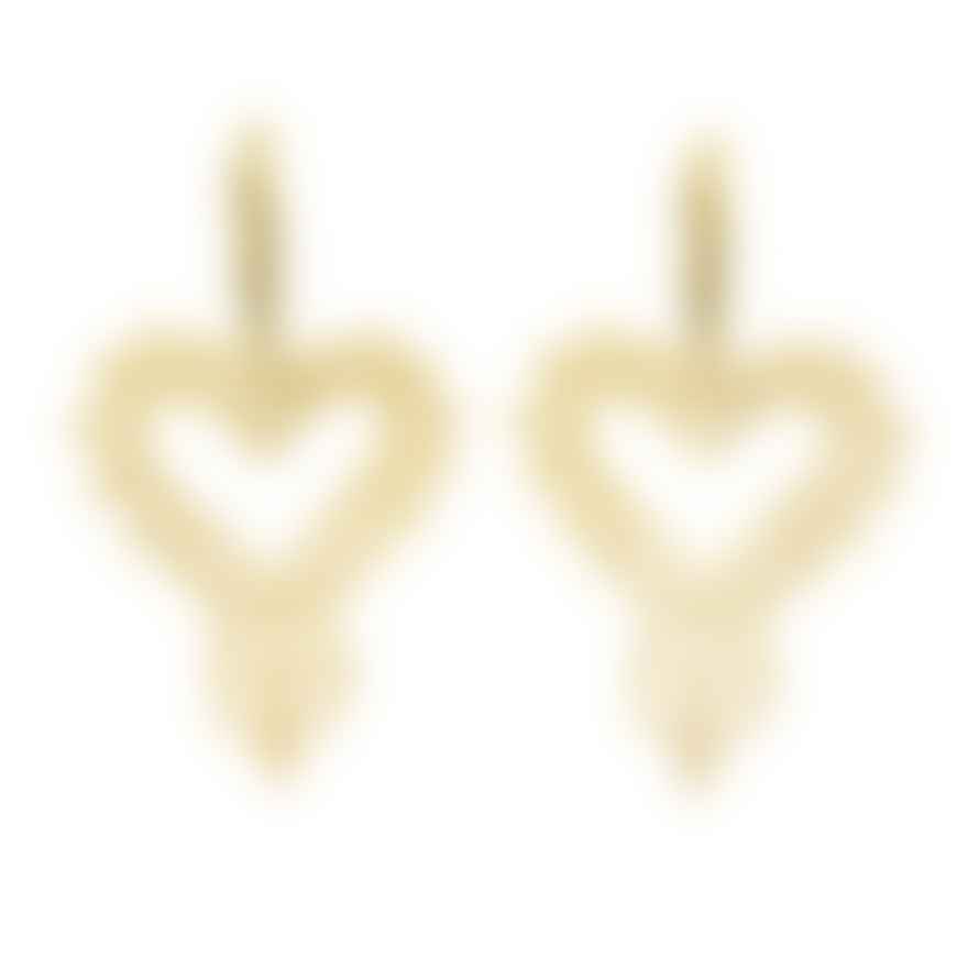 Zoe and Morgan  Gold Heart Earrings