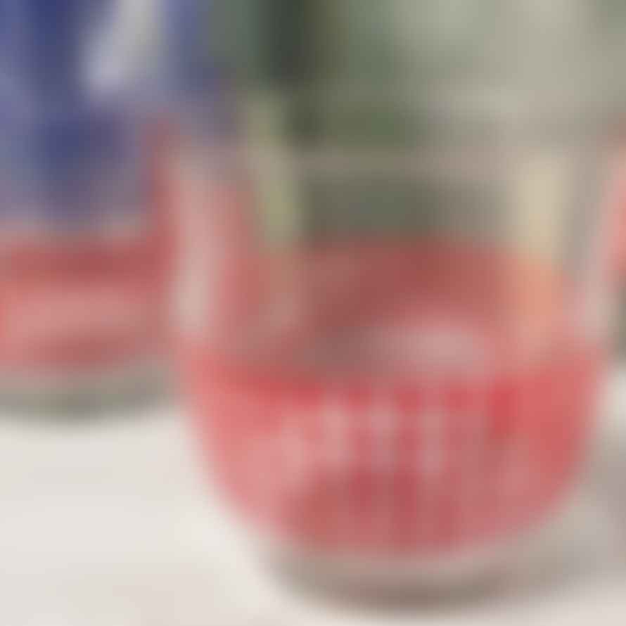 Duralex Set of 6 Gigogne Vichy Blue and Red Glasses