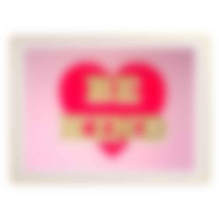 Dandy Star Pink Heart Print 50 x 40 cm Be Kind