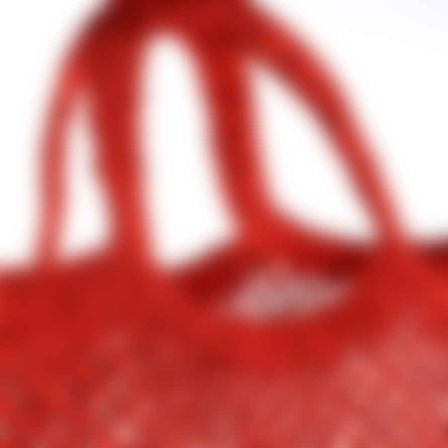 Maison Bengal Medium Red Jute Macrame Shopping Bag