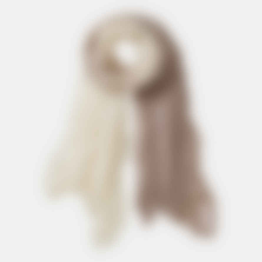 Pur Schoen Hand Felted Cashmere Soft Scarf Ombre Nougat-Natural + Gift