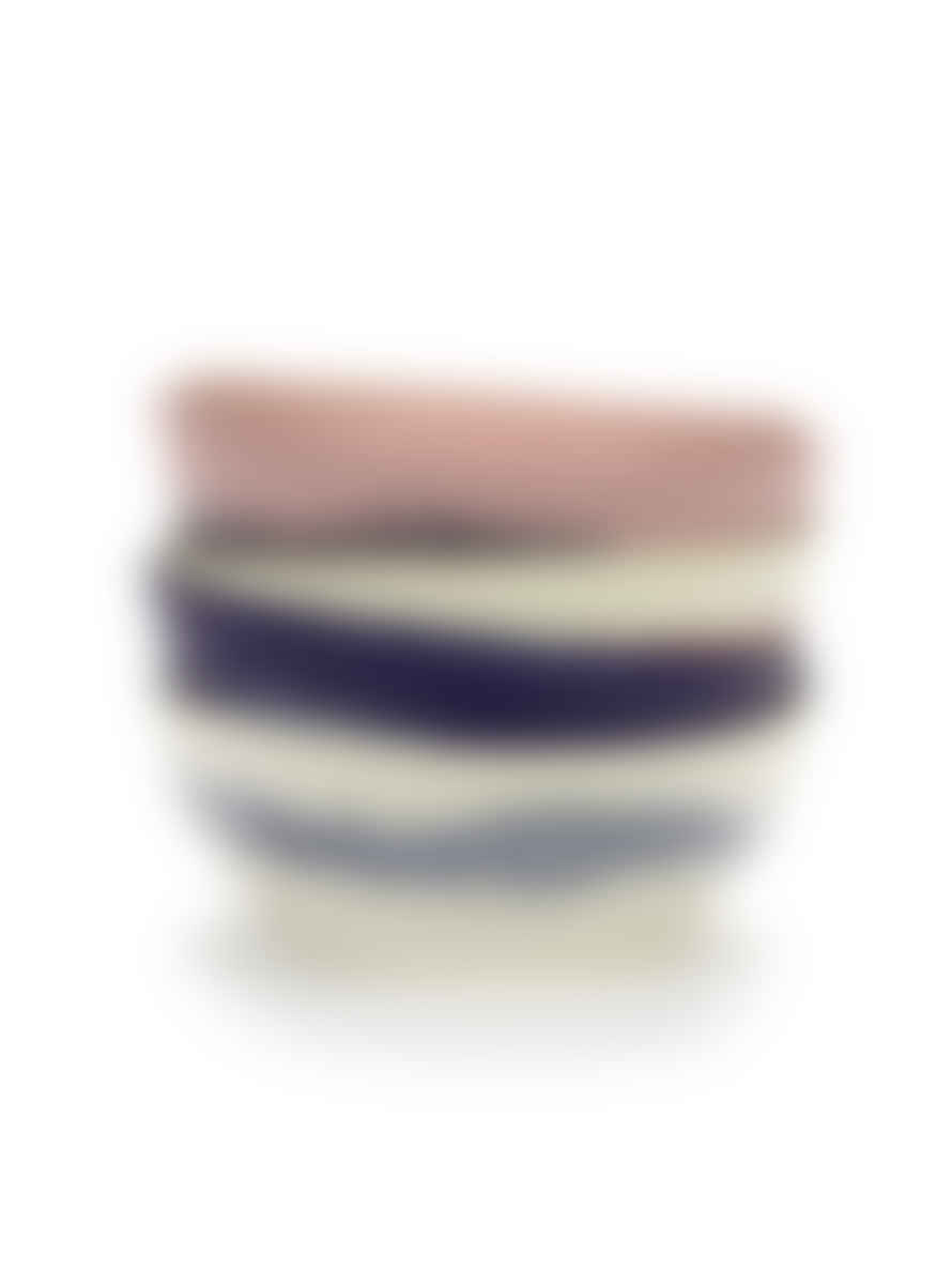 Serax Bowl L 18 cm Lapis Lazuli Swirl-Stripes White Feast Ottolenghi