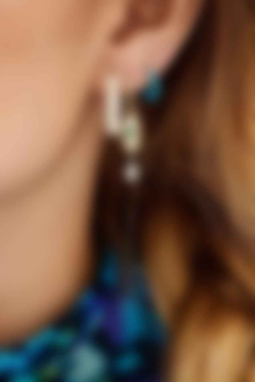 Anna + Nina Pearl Hoop Silver Earrings