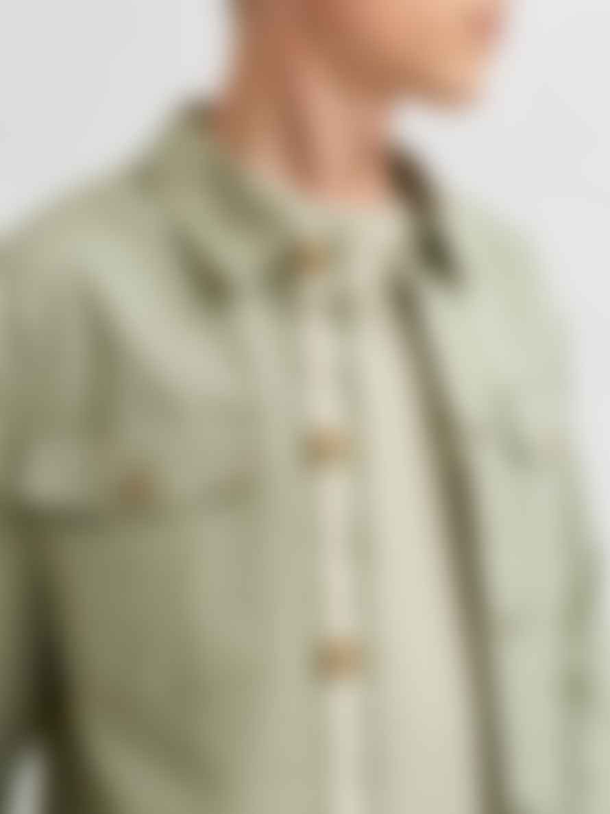 Selected Homme Elliot Linen Shirt Jacket - Tea 