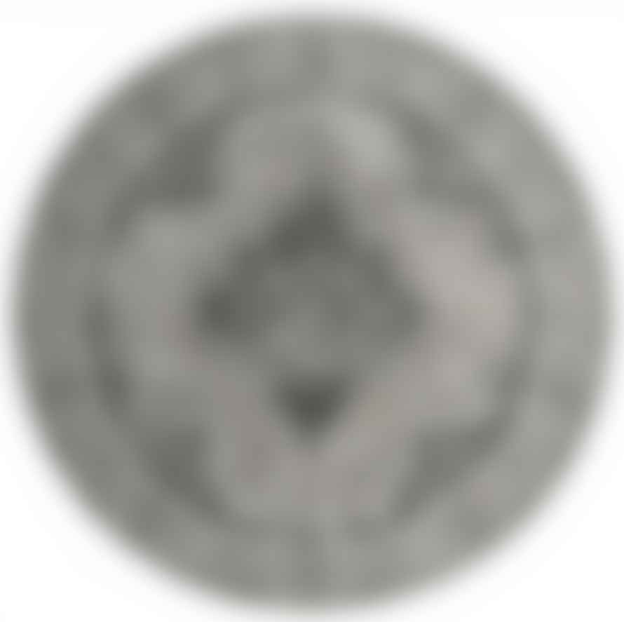 Nordal Jacquard Round Rug D140cm in Black and Grey
