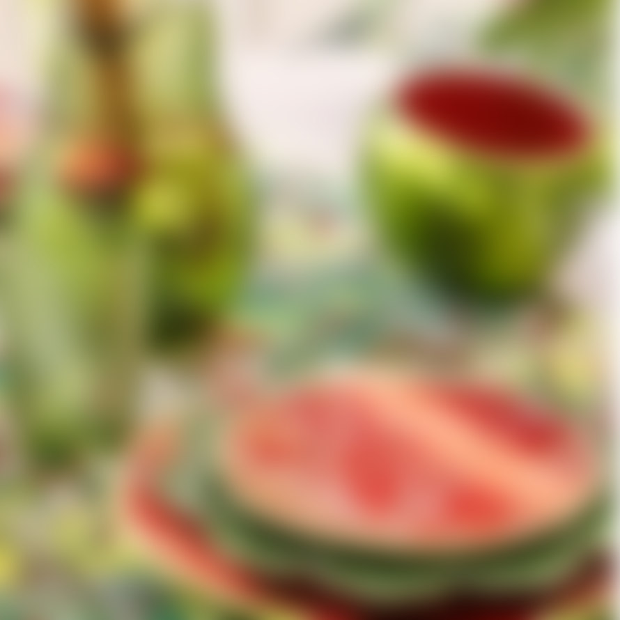Bordallo Pinheiro Watermelon Red & Green Ceramic Fruit  21CM Plate