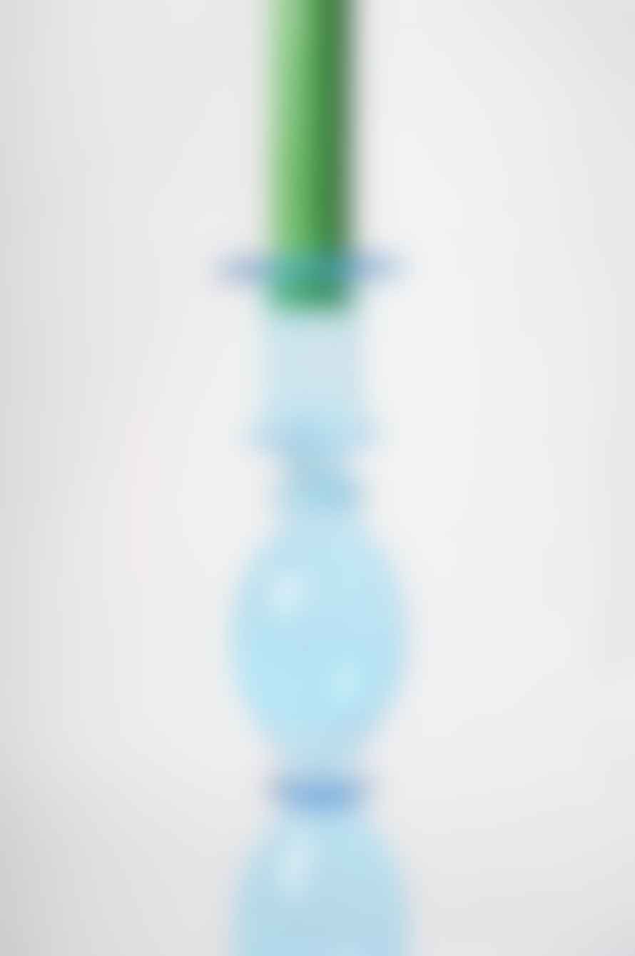Otterbourne Glass Biba Glass Candlestick Blue