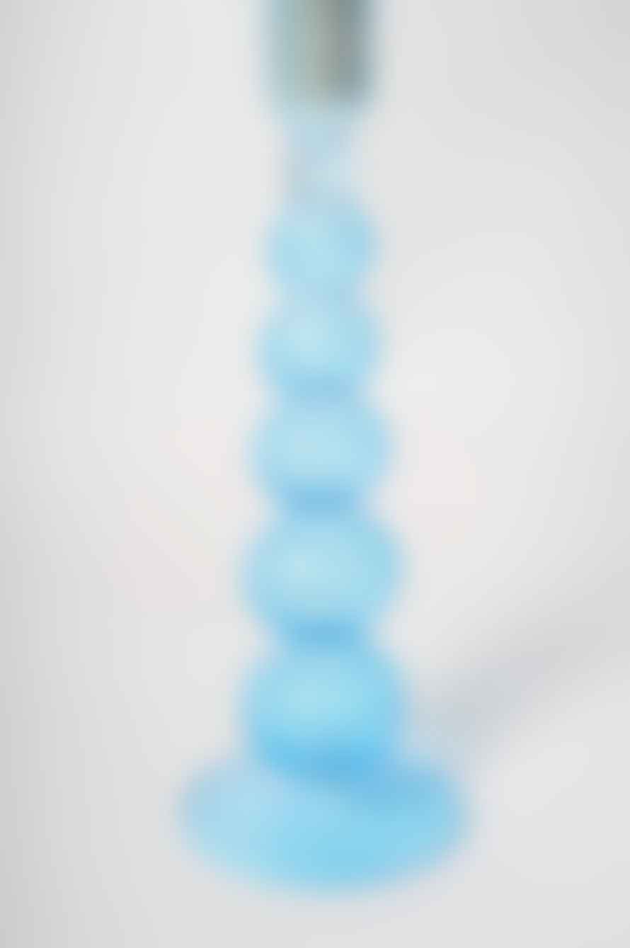 Otterbourne Glass Rosetta Glass Candlestick Blue