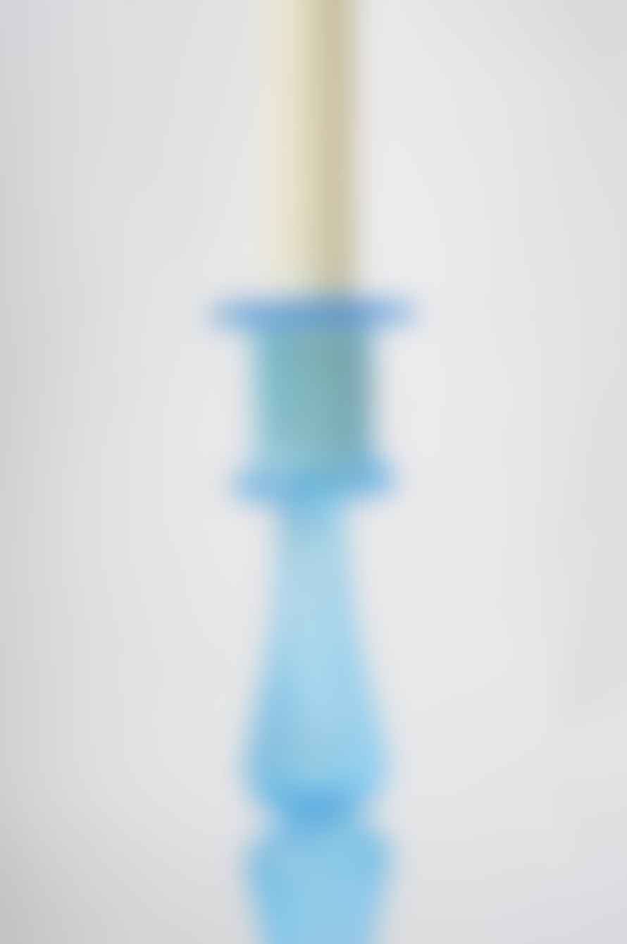 Otterbourne Glass Tanta Glass Candlestick Blue
