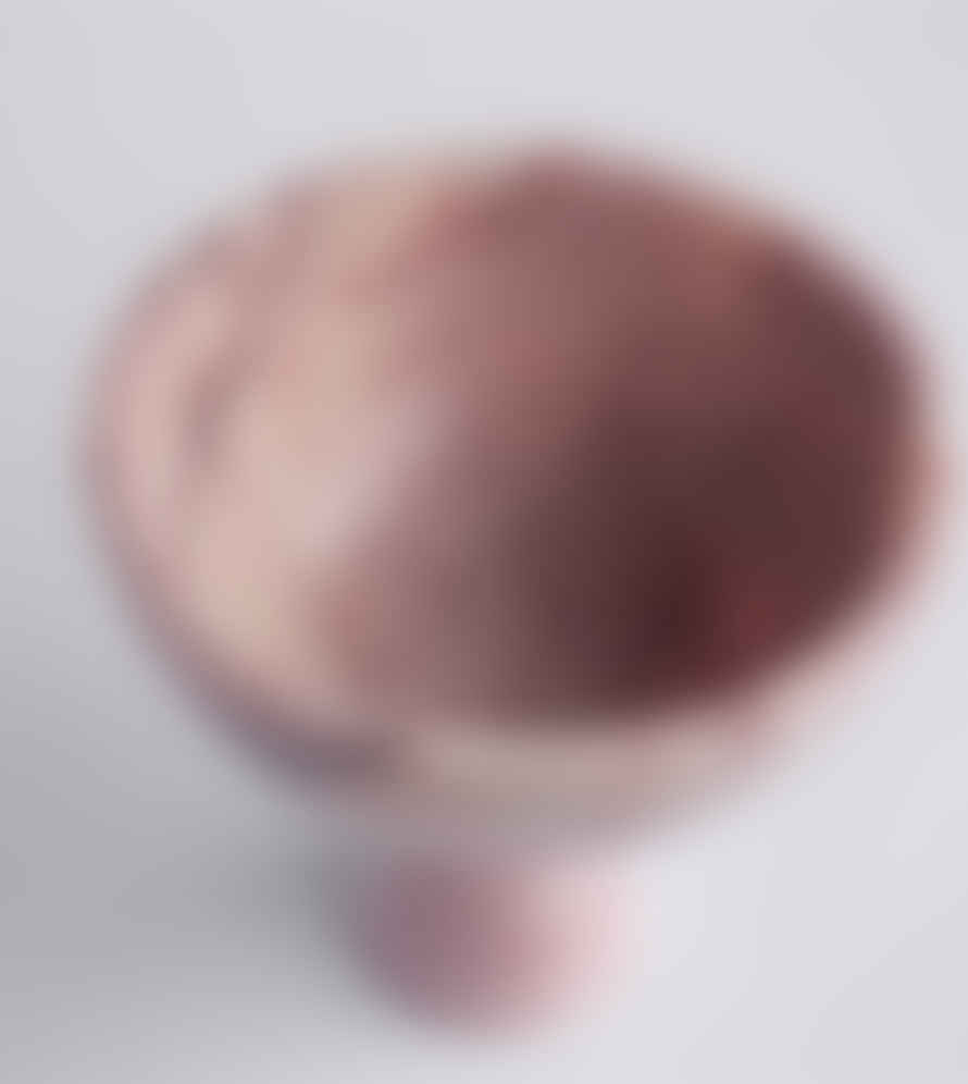 Kiwano Concept Pink Marble Pedestal Bowl Small