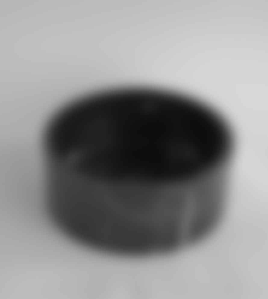 Kiwano Concept Black Marble Cylinder Bowl