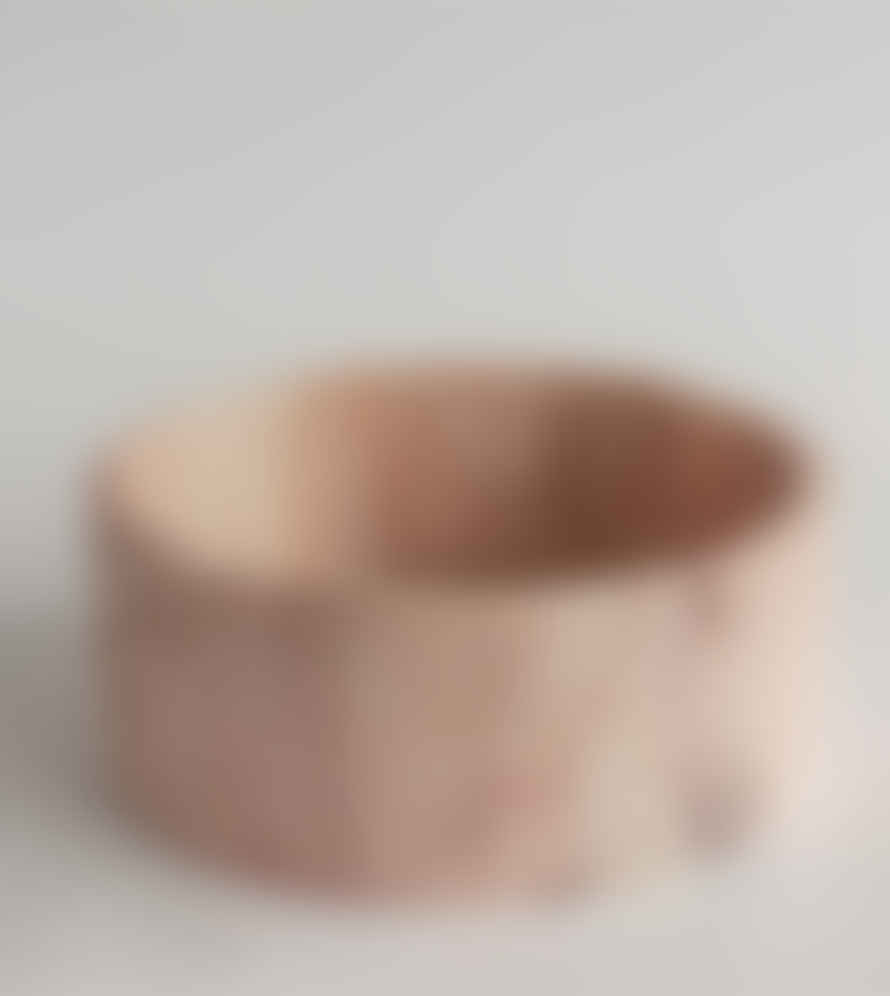 Kiwano Concept Pink Marble Cylinder Bowl
