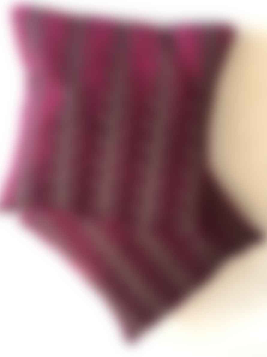 zoffany Dark Pink Velvet Geometric Cushion