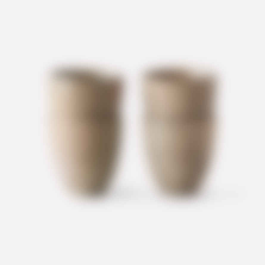 HKliving Gradient Ceramics Mug Taupe Set of 4