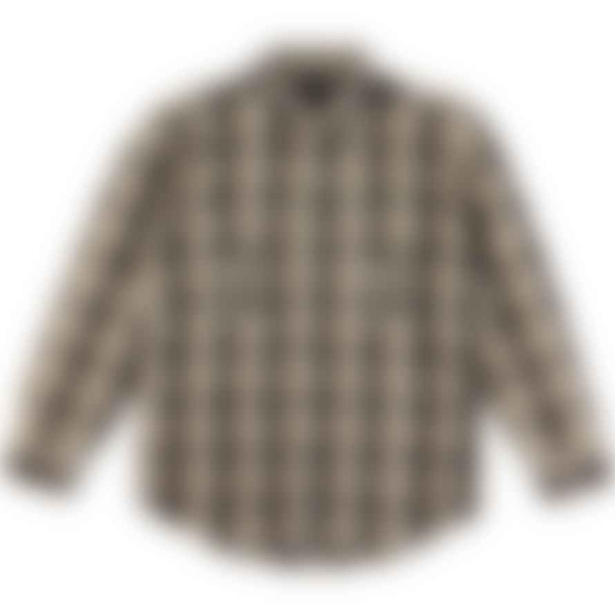 Filson Washed Long Sleeve Feather Cloth Shirt Dark Charcoal Ivory Plaid