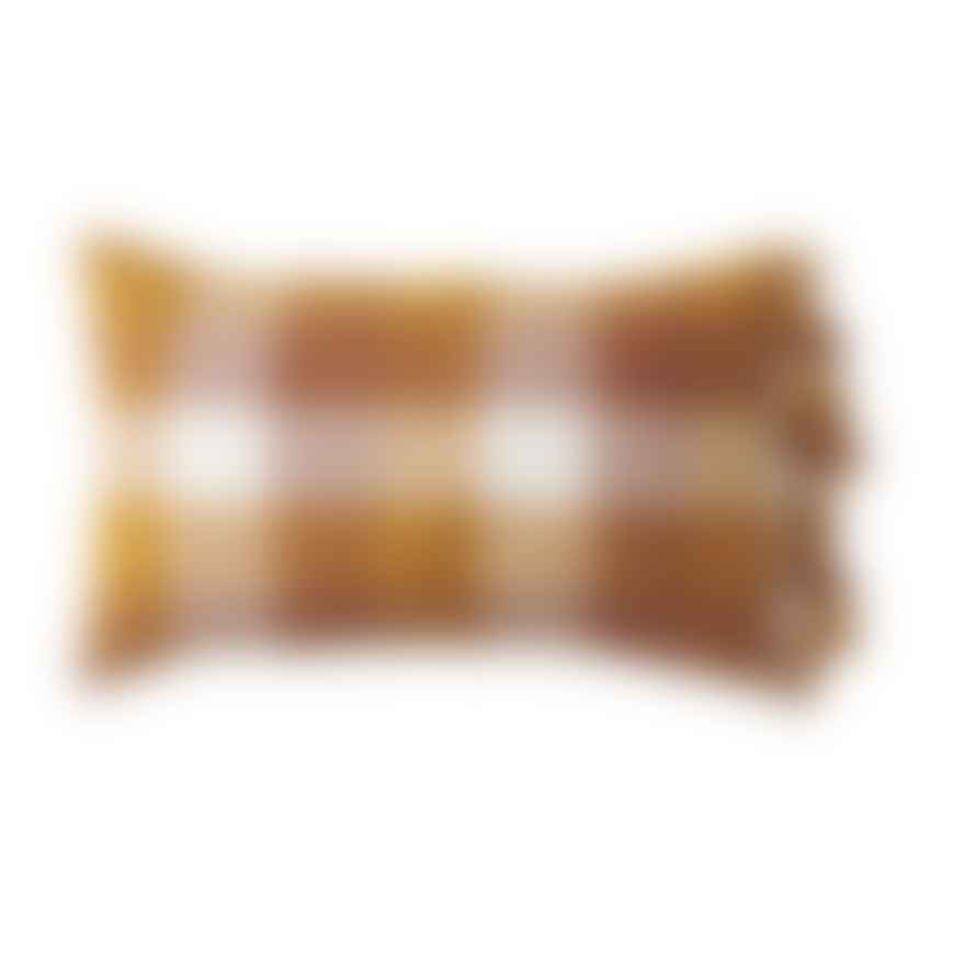 Society of Wanderers Pair Of Pillowcases With Ruffle Biscuit Check