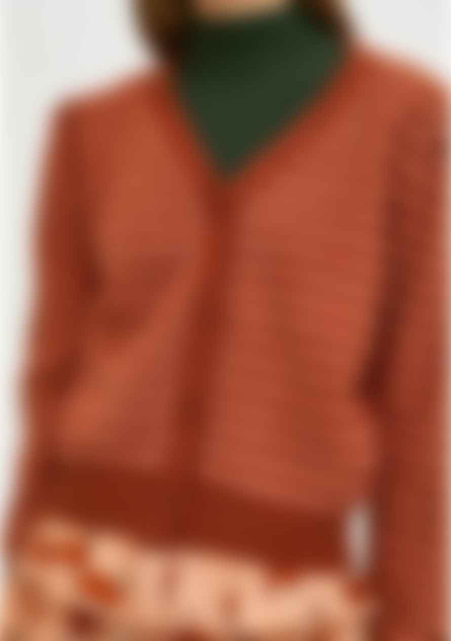 Compania Fantastica Striped Knit Cardigan Brown