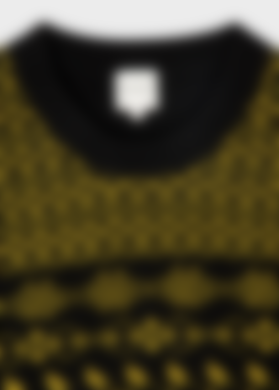 Paul Smith Black And Yellow Placement Fairisle Sweater