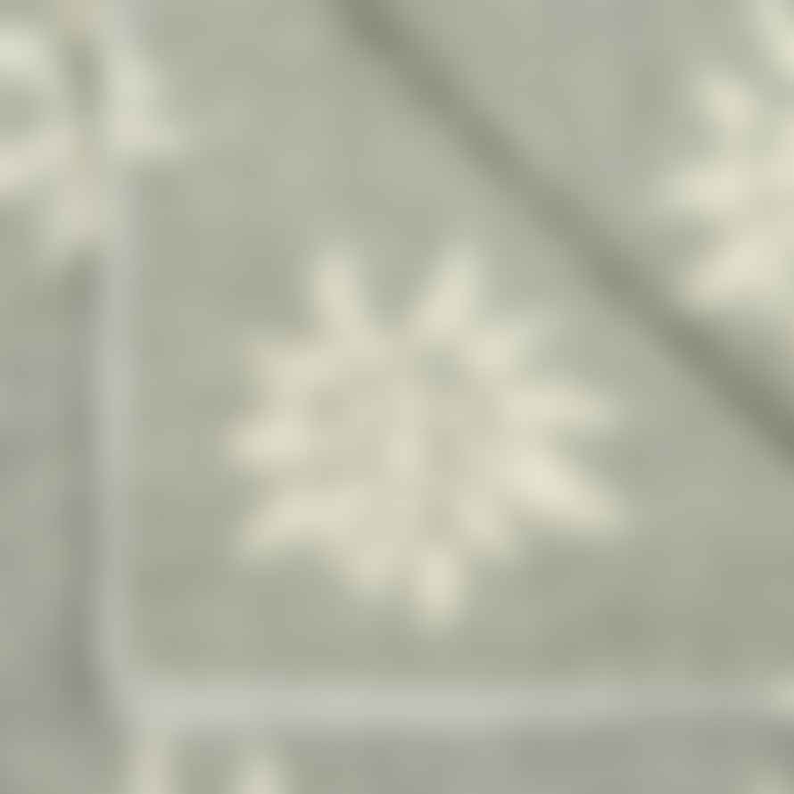 Biella Fabrics Grey Blanket With White Edelweiss 