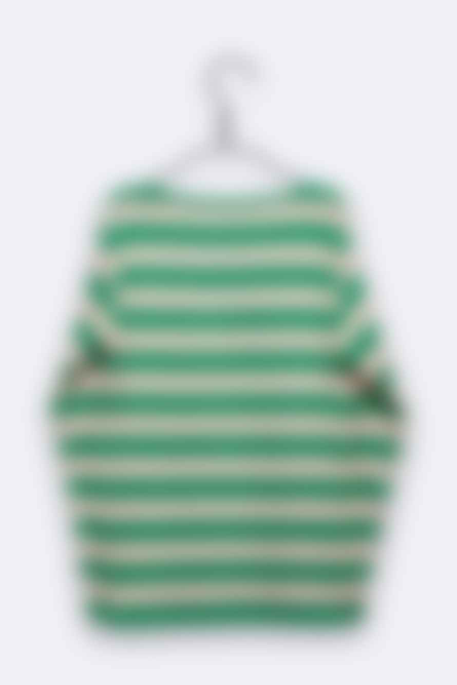 LOVE kidswear Tommy Longsleeve In Light Pink Green Stripes With Crying Iceberg Embroidery For Kids