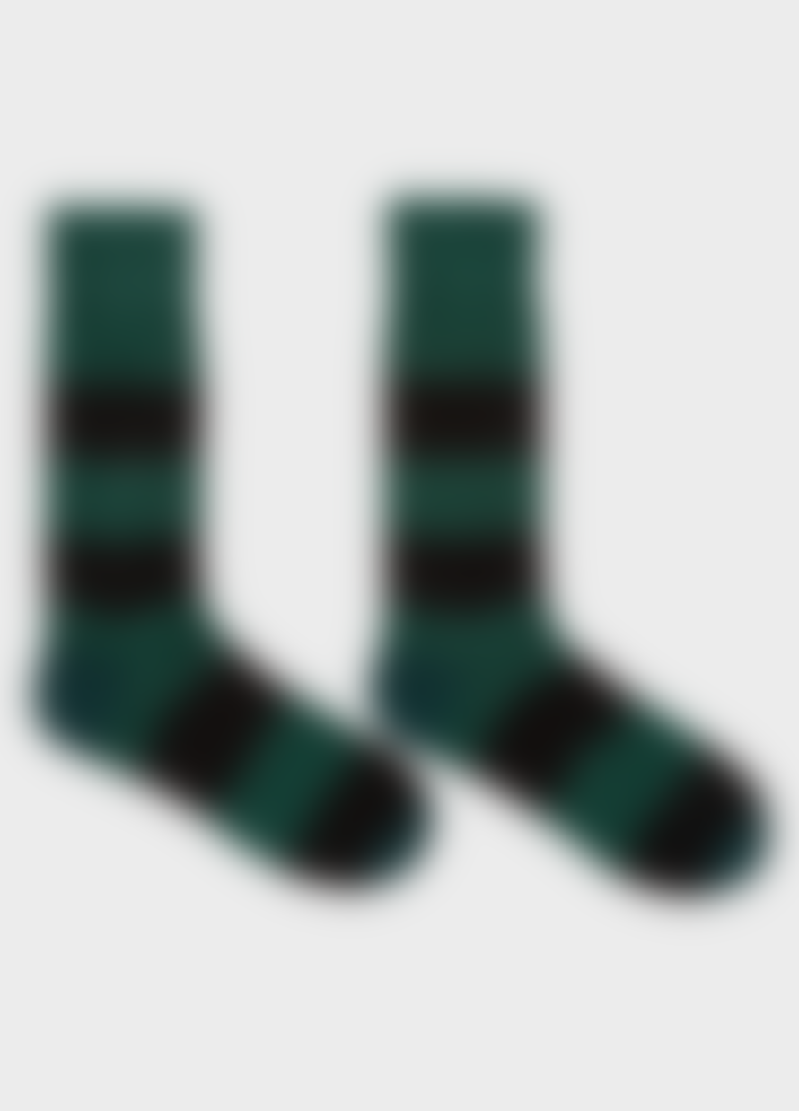 Paul Smith Green And Black Mohair-Blend Socks