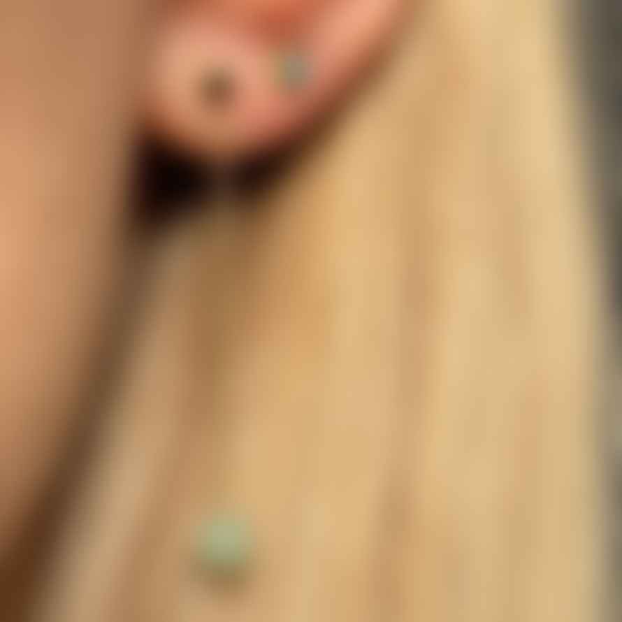 LULU Copenhagen Natural Stone Chain Earring Turquoise Single
