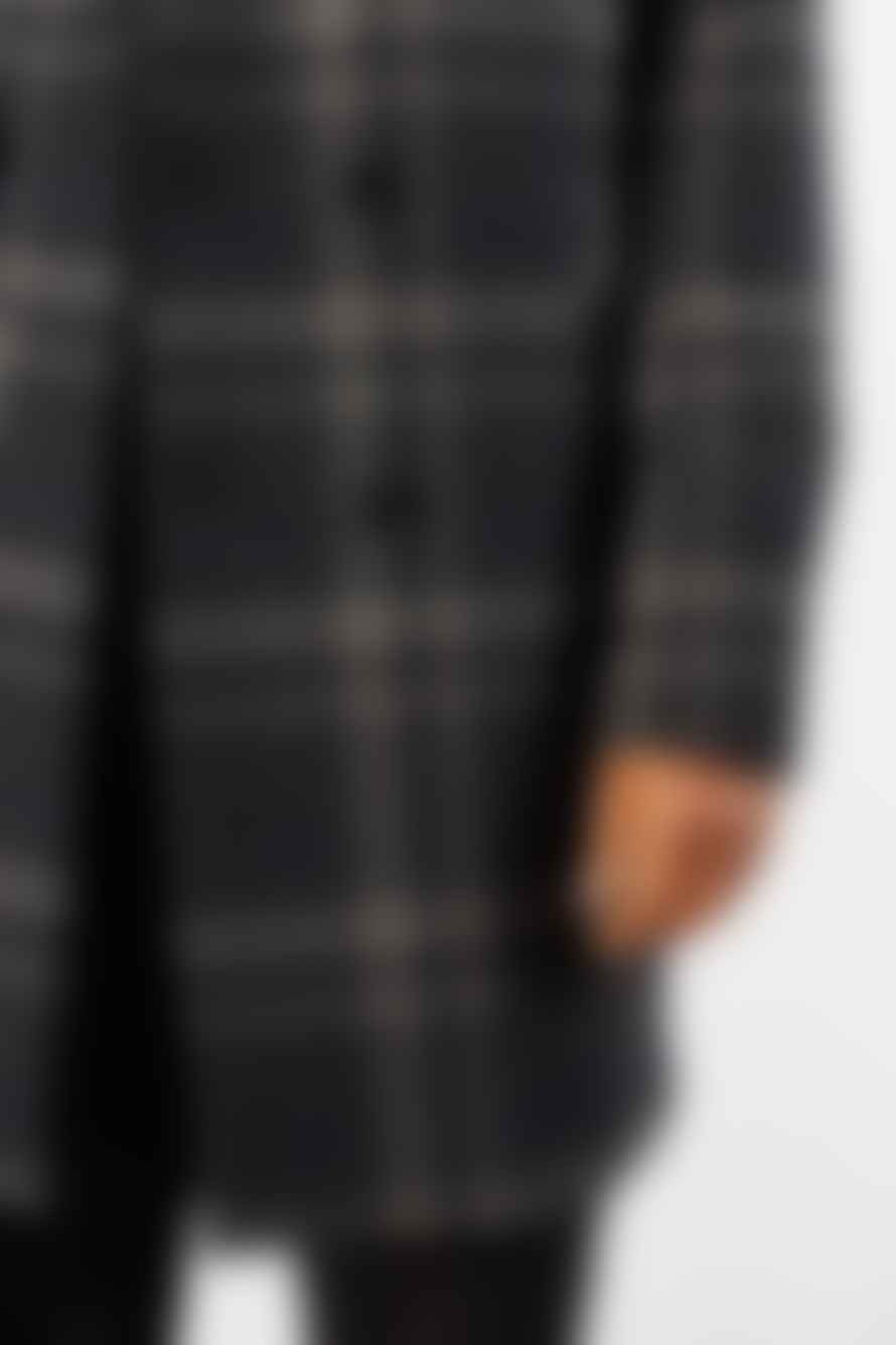 Selected Homme Grey Check Frame Db Wool Coat