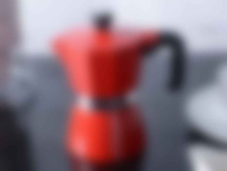La Cafetiére Classic Espresso Maker 3 Cup in Red