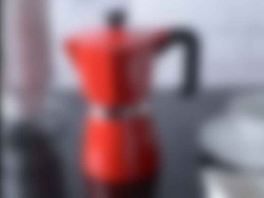 La Cafetiére Classic Espresso Maker 6 Cup in Red