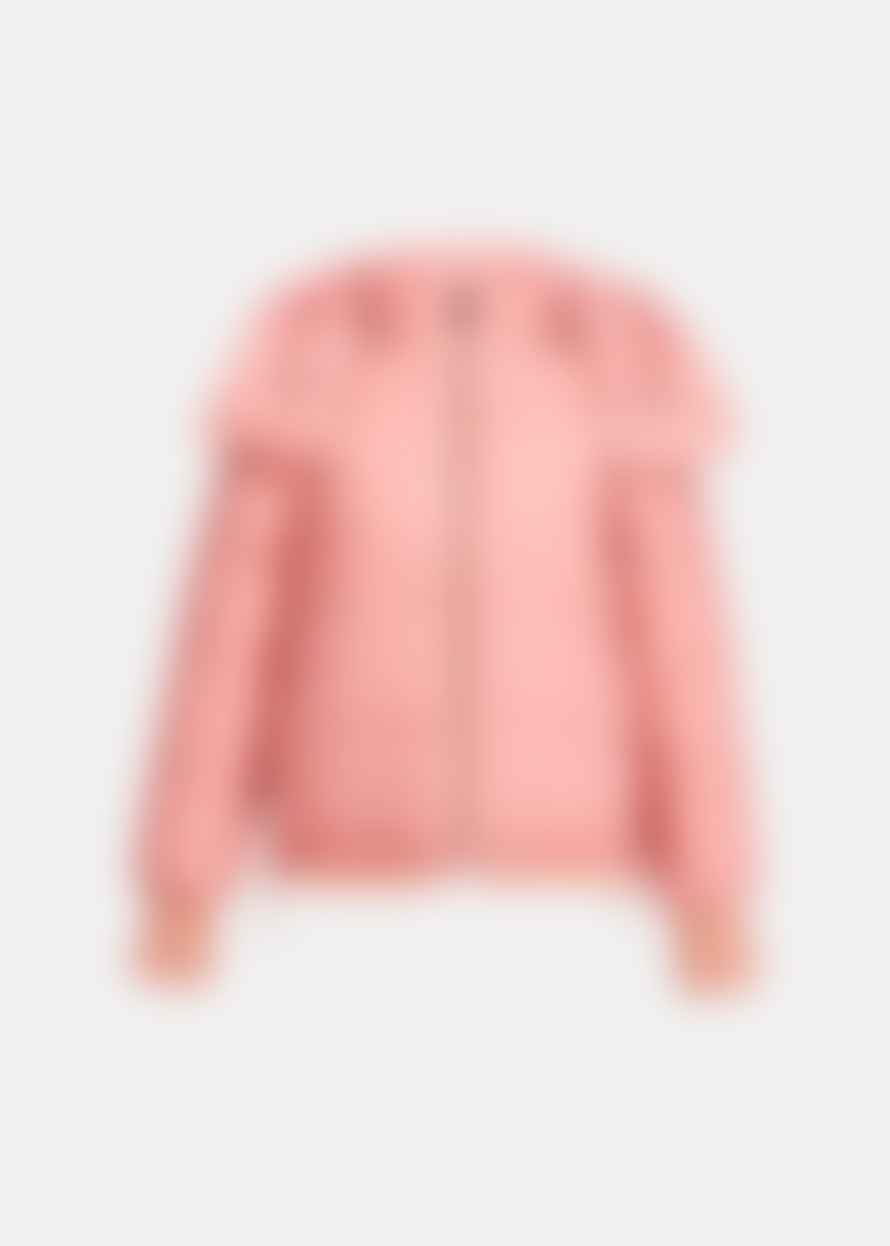 Essentiel Antwerp Pink Abrasion Faux Fur Short Jacket