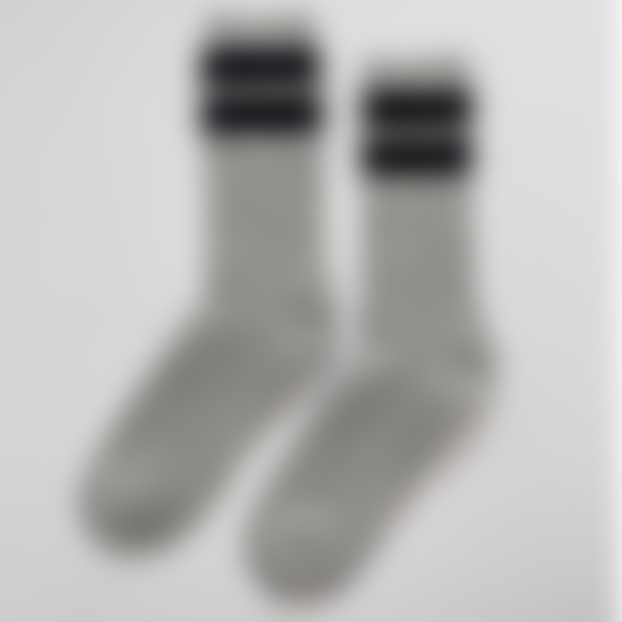 Le Bon Shoppe The Grandpa Varsity Socks In Light Grey Navy