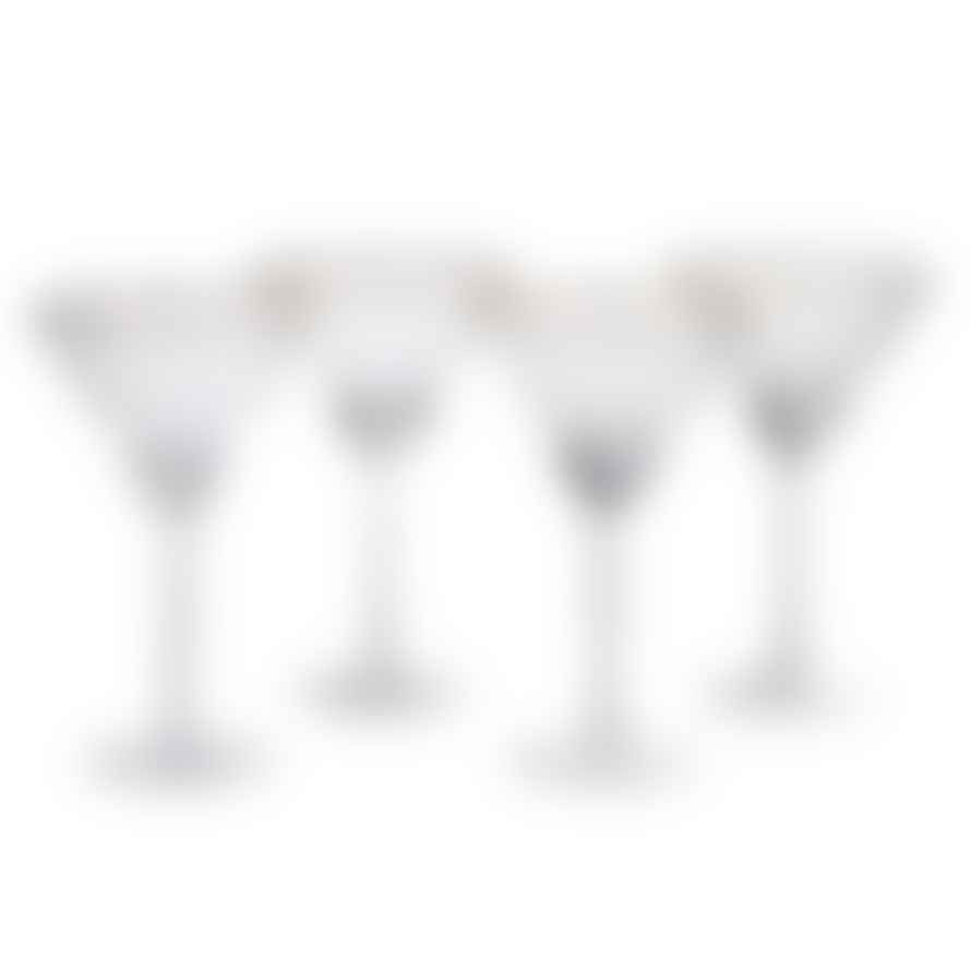 Housed Set Of 4 Deco Martini Glasses