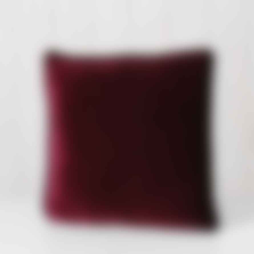 &Quirky Burgundy Velvet Style Cushion