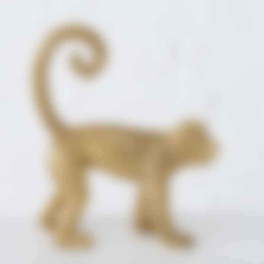 &Quirky Gold Standing Monkey Figures - Set Of 2