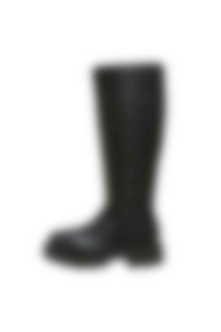 Selected Femme Black Emma High Shafted Leather Boot