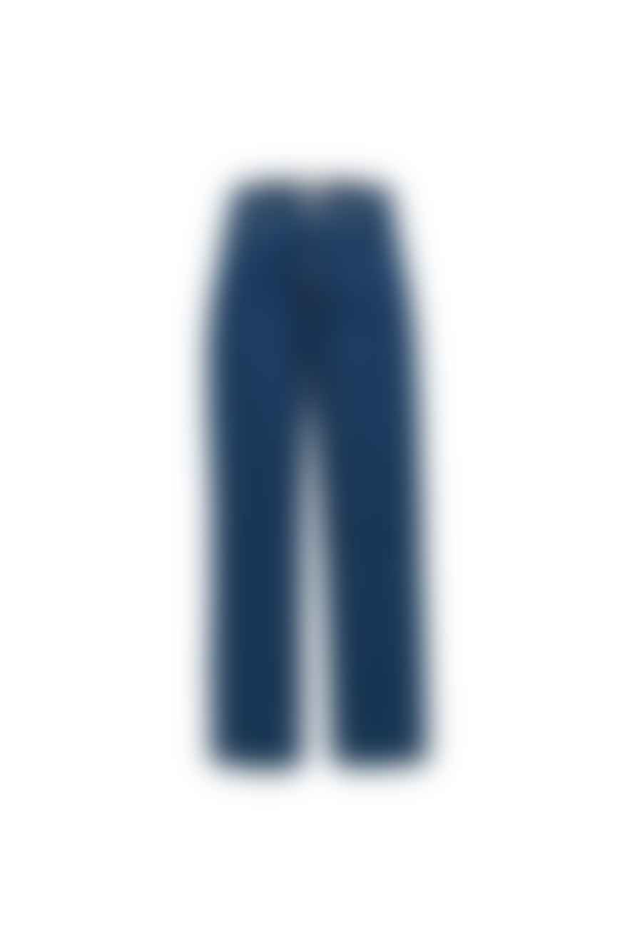Selected Femme Dark Blue Denim Blair Hw Straight Long Jeans