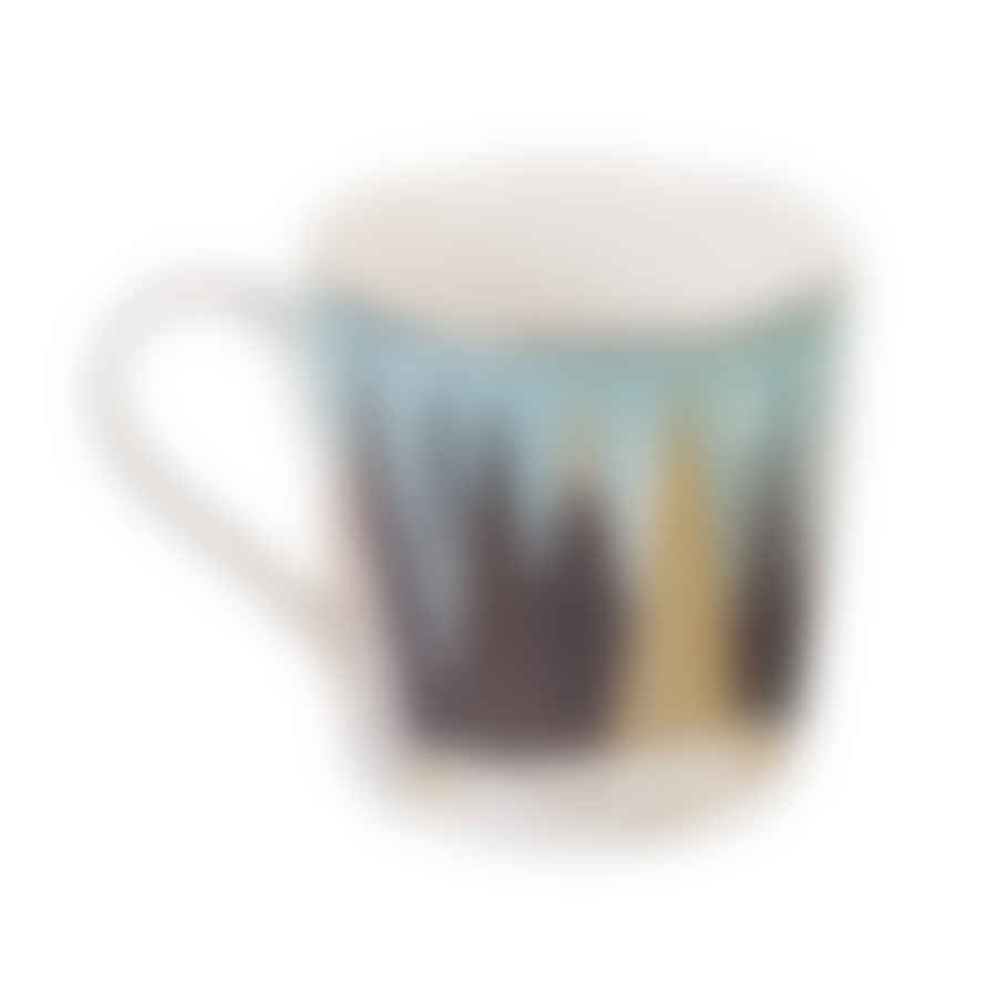 Portmeirion Sara Miller Frosted Pines Set Of Four Mugs 